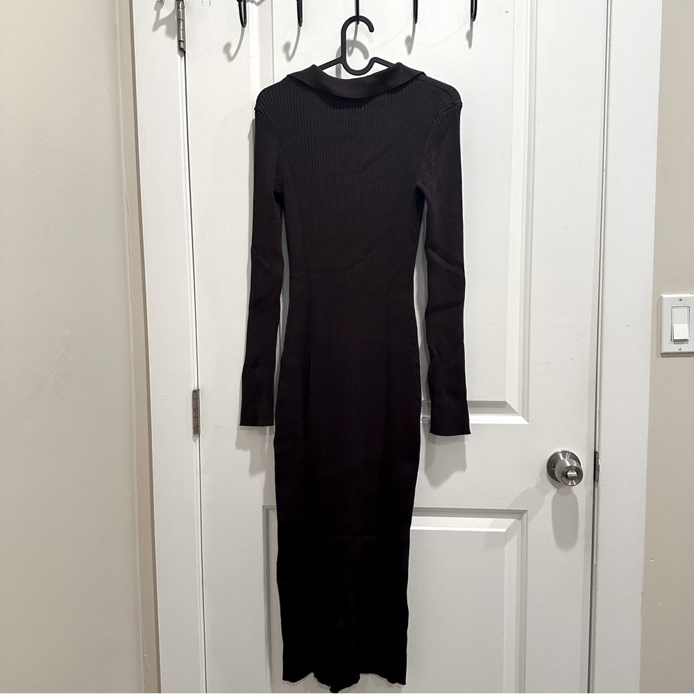 H&M Rib-knit Button-front Dress - Picture 4 of 5